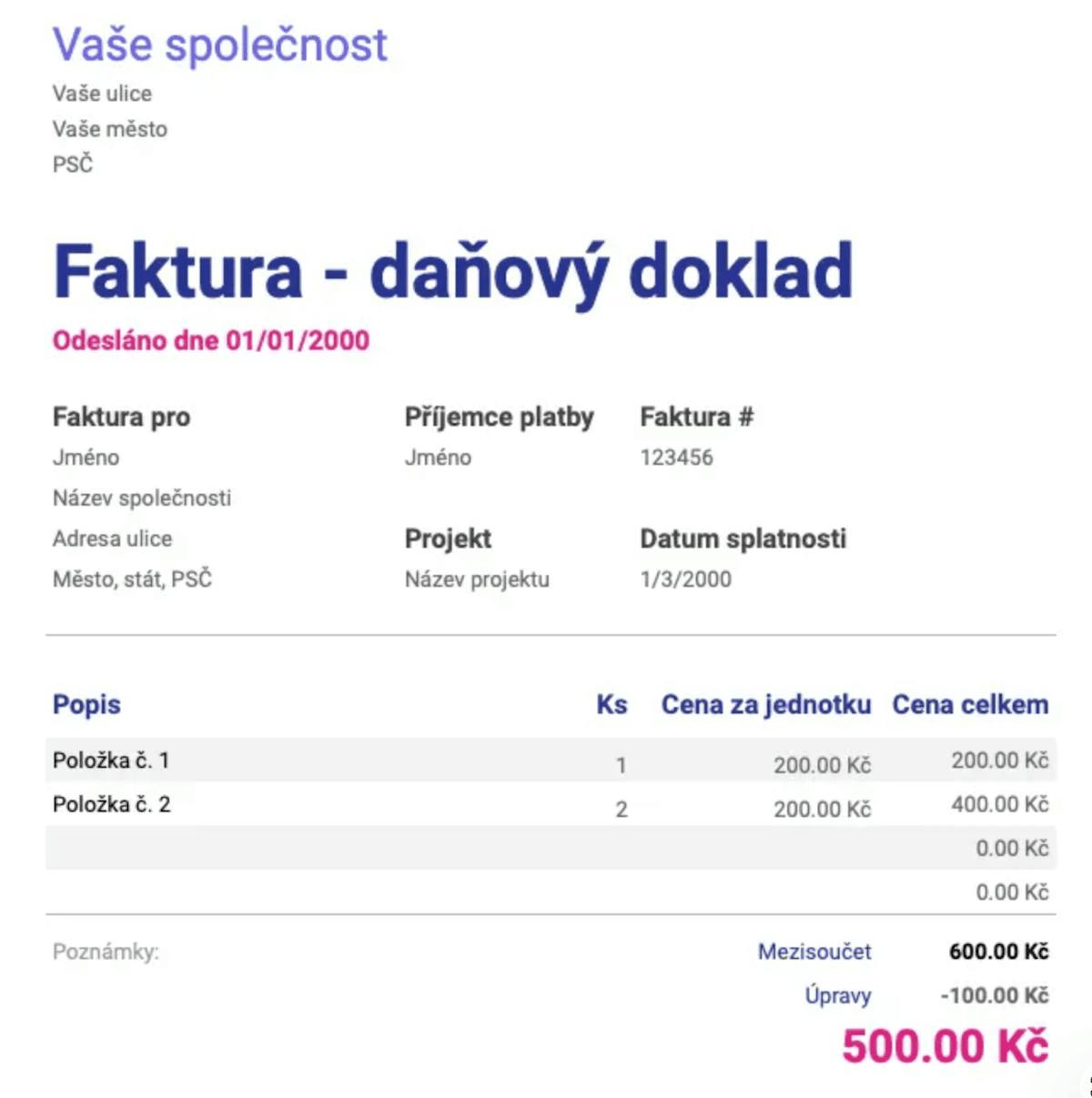 Template document image