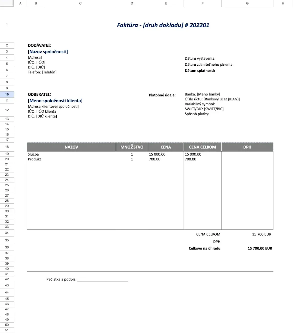 Template document image