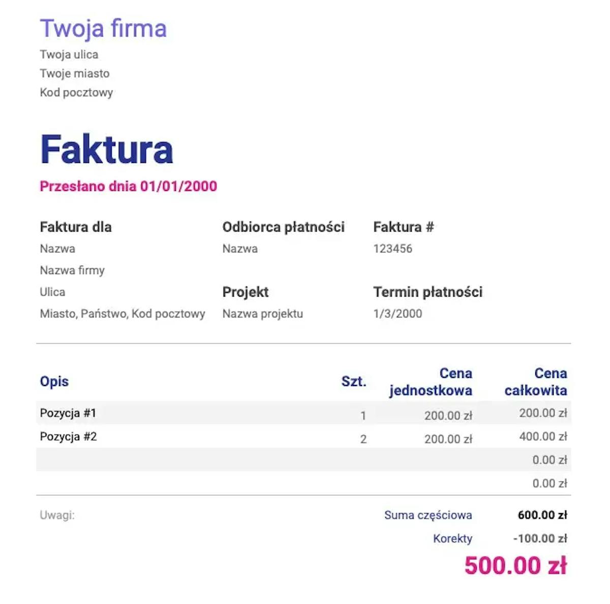 Template document image