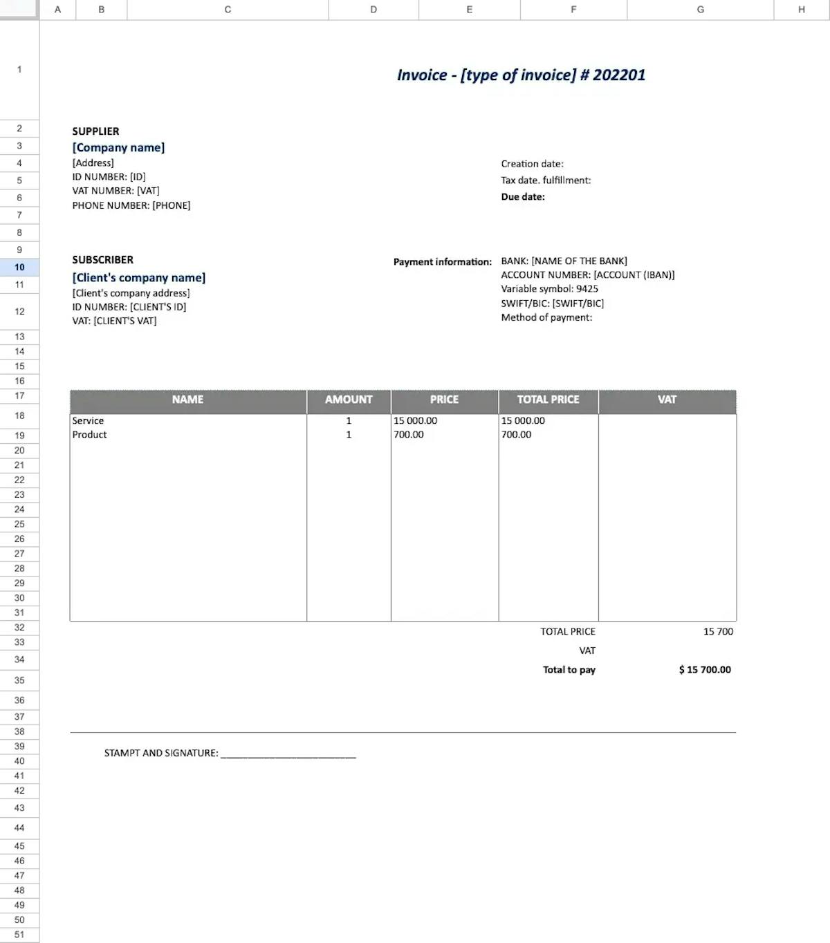 Template document image