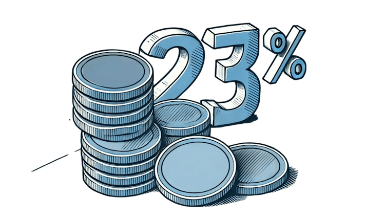 Výše příjmu, od které se v roce 2025 bude uplatňovat 23% sazba daně z příjmů